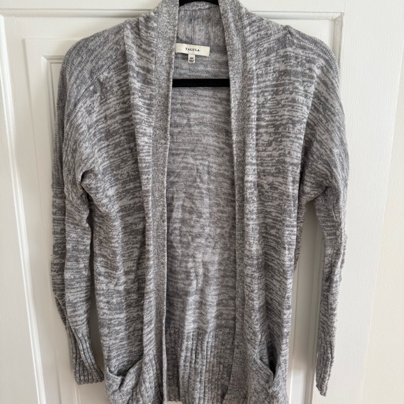 Talula Heather Gray Open-Front Ribbed Long Cardigan - Picture 2 of 9